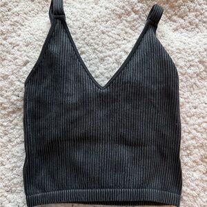 Wishlist Charcoal Ribbed V-Neck Camisole
